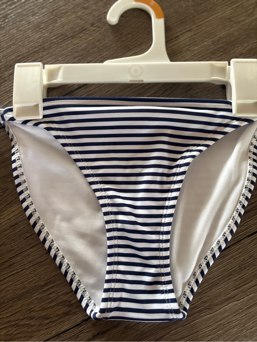 Xhilaration Navy and White Striped Women Swim Bottoms